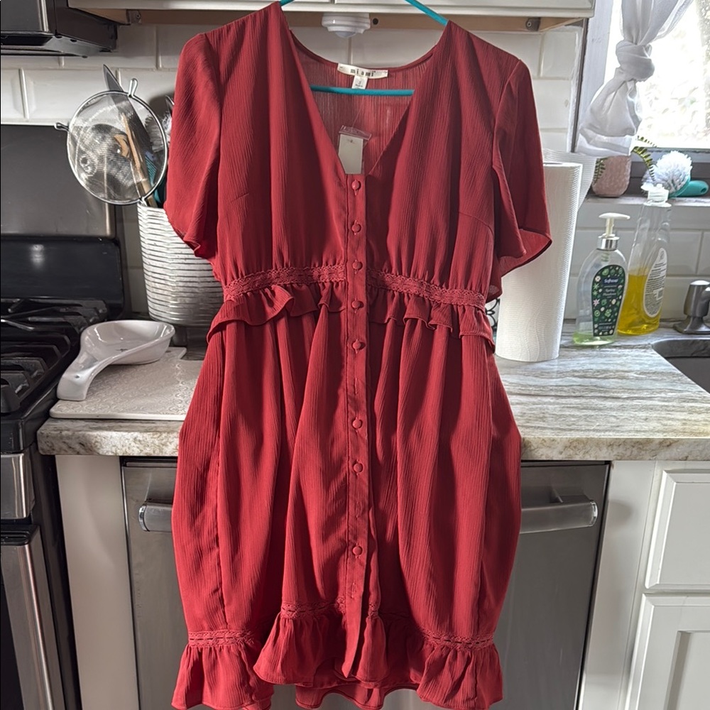 Miami Red Puff Sleeve Mini Sundress